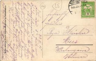 1915 Székesfehérvár, mozaiklap, rajta vasútállomás, zsinagóga, stb. Horváthné és Rónainé kiadása (áz...