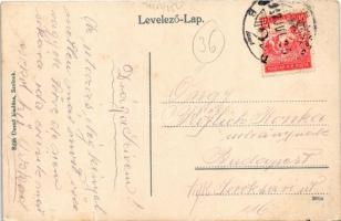 1917 Szolnok, Városháza, Sebők Nándor üzlete, drogéria, népbank. Róth Dezső kiadása (kis szakadások ...