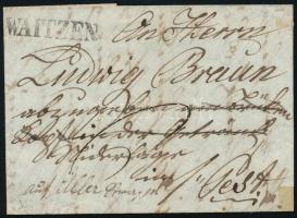 1845 Portós levél "WAITZEN" - "PESTH", 1845 Unpaid cover "WAITZEN" - "PESTH"