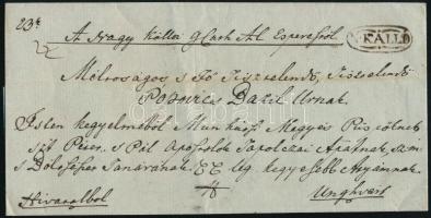 ~1840 Ex offo "N.KÁLLÓ" - Unghvár, ~1840 Ex offo cover "N.KÁLLÓ" - Unghvár