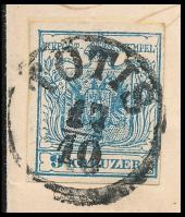 ~1855 9kr MP III 3. on zone cover "TOTIS" - W. Neustadt ~1855 9kr MP III 3. zónás levélen ...