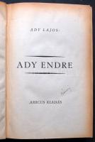 Ady Lajos: Ady Endre, Amicus, Budapest, 1923, kiadói félvászon kötésben fényképekkel