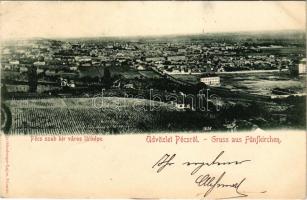 1899 (Vorläufer) Pécs, látkép. Günsberger Lajos kiadása (fl)