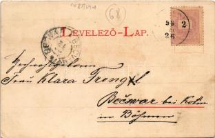 1899 (Vorläufer) Szeged, Közúti híd, Klauzál tér az Európa szállodával, címer. Endrenyi Imre kiadása...