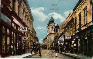 1925 Pécs, Király utca, Spiegel József, Hoffmann J. Károly üzlete. Vasúti levelezőlapárusítás 8737. 1917. (fl)