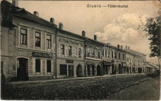 Ólubló, Ó-Lubló, Stará Lubovna; Fő tér, Korona szálloda, gyógyszertár, üzletek. Kunsch Antal kiadása / main square, hotel, pharmacy, shops (EK)