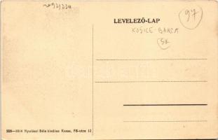 Bárca, Bárcza, Barca (Kassa, Kosice); utca, református templom. Nyulászi Béla kiadása / street view,...