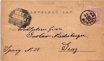 1897 (Vorläufer!) Poprád (Tátra, Tatry); Üdvözlet a Huszparkból, kávéház, szállók és villák, Központ...