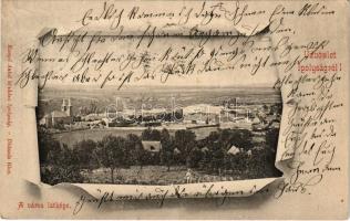 1900 Ipolyság, Sahy; a város látképe. Kanyó Antal kiadása / general view (Rb)