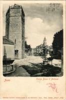 1902 Zadar, Zara; Torre Bovo d'Antona / tower, square. Edit. E. de Schönfeld, Phot. Atelier "Flora" (Pola) (EK)