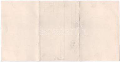 1905 Volosko, Volosca (Abbazia, Opatija); Totalansicht / 3-tiled folding panoramacard (hajtásnál gyű...