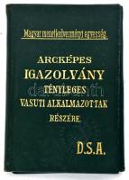 1933 M. kir. Államvasutak fényképes igazolvány bőr tokkal