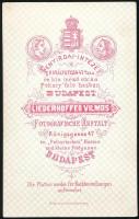cca 1880-1890 Hölgy portréja, vizitkártya Liederhoffer Vilmos műterméből, érdekes verzóval, 10,5x6,5...