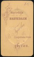 cca 1875-1880 Fiatal hölgy portréja, vizitkártya Tyroler Benjámin esztergomi műterméből (,,B. Tyrole...