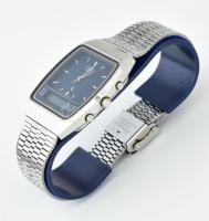 Citizen karóra, kvarc, fém szíjjal, karcokkal, díszdobozban, 4x3,5 cm