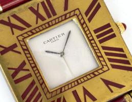Cartier Paris ébresztőóra, kissé sérült, hátlapja nem nyitható, 5x6,5 cm