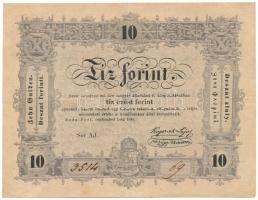 1848. 10Ft "Kossuth bankó" "AJ 3514 69" T:F folt, egyébként szép papír / Hungary...