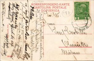 1914 Rab, Arbe; port, steamship, Hotel Bellevue. Ant. Kukulic (EK)