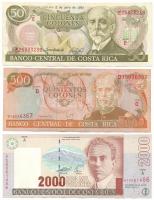 Costa Rica 1993. 50C "E széria" + 1994. 500C "D széria" + 2005. 2000C "A széria" T:F, közte szép papír Costa Rica 1993. 50 Colones "Serie E" + 1994. 500 Colones "Serie D" + 2005. 2000 Colones "Serie A" C:F, including fine paper Krause P#257a, P#262, P#265e