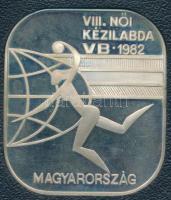 1982. "VIII. Női Kézilabda VB - Magyarország" jelzett Ag emlékplakett eredeti tokban, német nyelvű tanúsítvánnyal (25g/0.800/40x35mm) T:UNC (eredetileg PP)