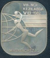 1982. "VIII. Női Kézilabda VB - Magyarország" jelzett Ag emlékplakett eredeti tokban, német nyelvű tanúsítvánnyal (25g/0.800/40x35mm) T:UNC (eredetileg PP)
