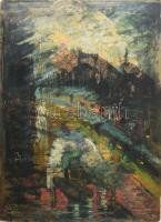 Ujváry Ignác (1860-1927): Pozsonyi vár. Olaj, karton, jelzés nélkül, hátoldalán "Pozsonyi vár" felirattal. Proveniencia: Ujváry Ignác hagyatéka. Szélein apró sérülésekkel. 50,5x37 cm