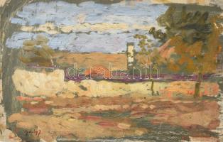 Ujváry Ignác (1860-1927): Táj. Olaj, vászon, jelezve balra lent. Proveniencia: Ujváry Ignác hagyatéka. Vakráma nélkül. 20,5x31 cm