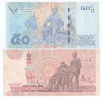 Thaiföld DN(1994-2003) 100B "IX. Rama" + DN(2011-2016) 50B "IX. Rama" T:F, egyik...