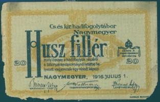 Nagymegyer/hadifogolytábor 1916. 20f T:III- sarokhiány (egyébként II)