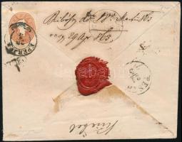 1863 15kr + 10kr ajánlott levélen / on registered cover "EPERJES" + "RECOMDT" (R...