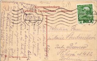 1913 Pola, Pula; Via Campomarzio / street view, shops, bicycle (EK)