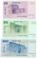 Izrael 1973. 10P + 50P + 100P T:F, szép papír
Israel 1973. 10 Pounds + 50 Pounds + 100 Pounds C:F, ...