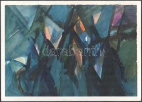 Butak András (1948-2021): Fény Csepp III/VI, 1996. Akvarell, papír, jelezve jobbra lent. Hátoldalán feliratozott. 25,5x36,5 cm