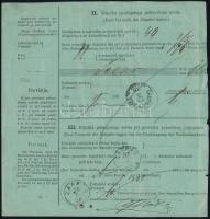 1878 1871-es kétnyelvű 10kr postautalvány Színesszámú 3kr párral, gyöngyjavítással / 1871 bilingual ...