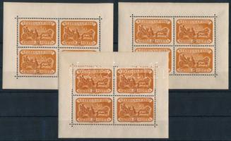 1947 Bélyegnap (20.) 3 db kisív (36.000) / 3 x Mi 999 mini sheets