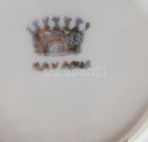 Régi német vastagon aranyozott mokkás / kávés készlet, olasz városképekkel díszítve, jelzett, kopott...