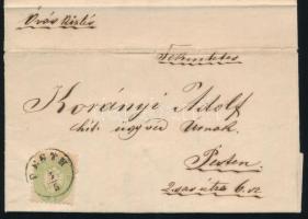 1865 3kr + 5kr helyi levélen / on local cover "PESTH"