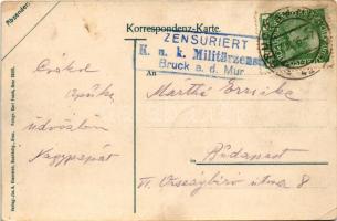 1916 Bruck an der Mur (Steiermark), Mürzmündung. Verlag Jos. A. Kienreich / wood industry + "ZE...