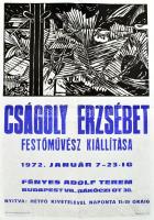 1972 Cságoly Erzsébet kiállítása Fényes Adolf terem plakát 45x70 cm Hajtva