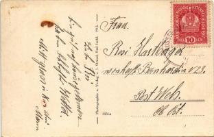 Bad Ischl, Jäger Franz Lahnsteiner bei der Hochwildfütterung im K.u.K. Jagdschutz Bezirke Kösslbach ...