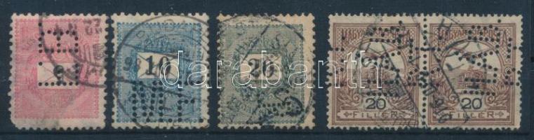 3 db Feketeszámú krajcáros bélyeg + Turul pár perfinnel (Lente 460 p)
