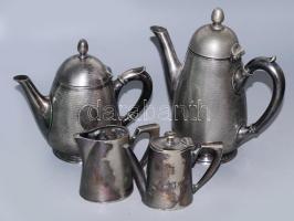 4 db ezüstözött alpakka kávés, teás tejszínes kiöntő 8-21 cm Ig