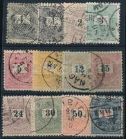 1889 12 db Feketeszámú Krajcáros bélyeg (5.800)