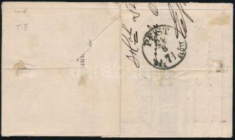 1871 Kőnyomat 3kr képbe fogazva, szép friss színű bélyeg helyi levélen / Mi 2 with shifted perforati...