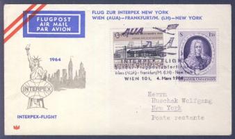 Occassional airmail to New York, Alkalmi légi levél New Yorkba, Gelegentlicher Brief nach New York