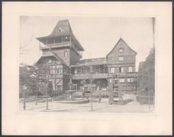 1885 Budapest, Országos Általános Kiállítás pavilonjai - Horvát-Szlavón Ország kiállítási csarnoka, nyomat Kozmata Műintézetéből, 26×33 cm