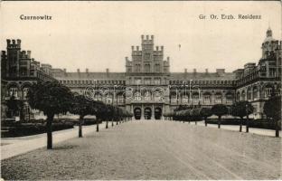 Chernivtsi, Czernowitz, Cernauti, Csernyivci (Bukovina, Bucovina, Bukowina); Gr. or. Erzb. Residenz / archbishop's residence. Verlag David Gross
