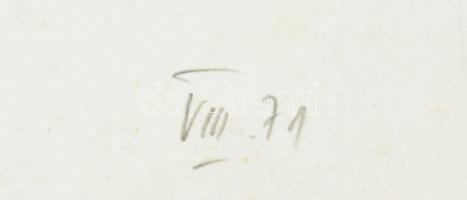 Kocsis Imre (1937-1991): Geometrikus kompozíció, 1971. Szitanyomat, karton. Jelezve balra lent. Háto...