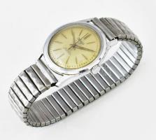 Wega 21 köves svájci karóra, működik, karcos, fém szíjjal, d: 30 mm