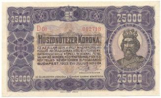 1923. 25.000K "Orell Füssli Zürich" nyomdahely-jelöléssel, "D08 012718" sorszámm...